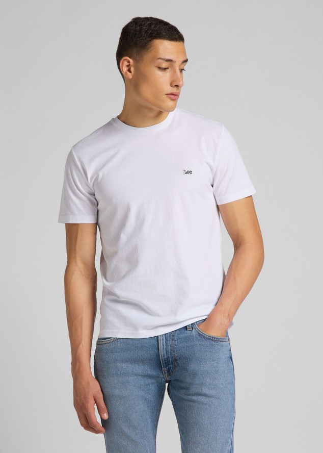 MESKA KOSZULKA LEE SS PATCH LOGO TEE WHITE 112113578