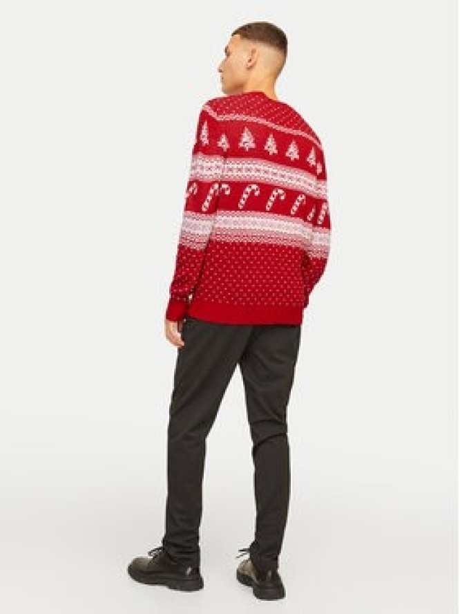 Jack & Jones Sweter Xmas Gabriel 12266118 Czerwony Regular Fit