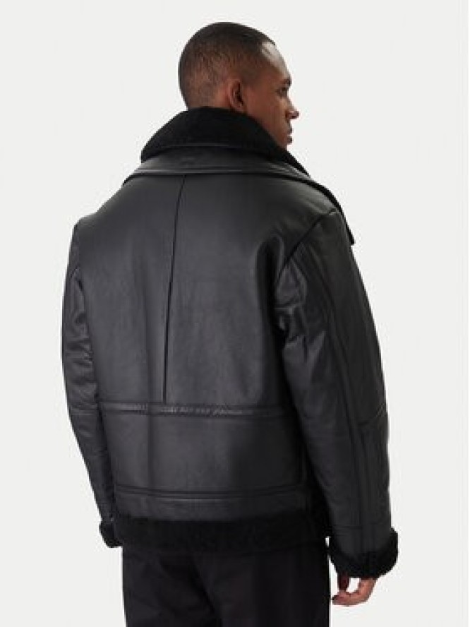BOSS Kurtka skórzana Joglaci 50547560 Czarny Relaxed Fit