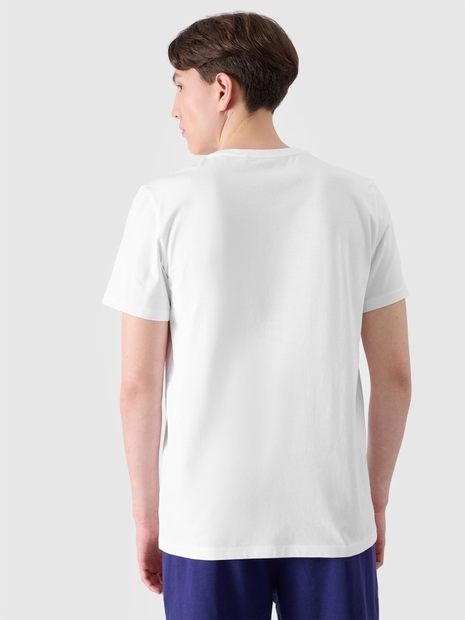4F T-shirt regular z nadrukiem męski - biały XXL