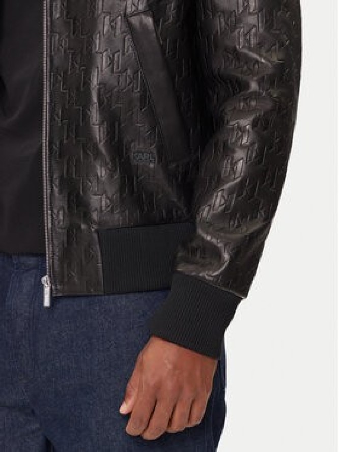 KARL LAGERFELD Kurtka skórzana 555000 554400 Czarny Regular Fit