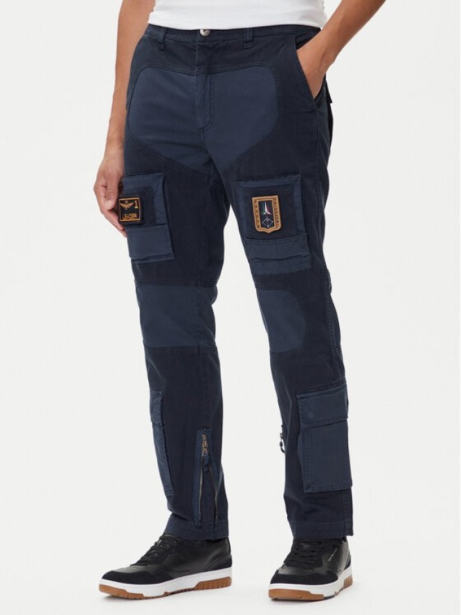Aeronautica Militare Spodnie materiałowe 252PA1664UCT04241 Granatowy Regular Fit