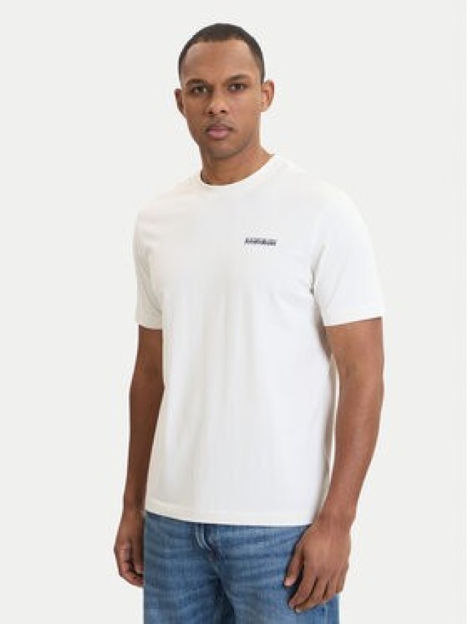 Napapijri T-Shirt S-Flint NP0A4FZZ Écru Regular Fit