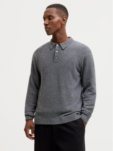Jack & Jones Sweter Maverick 12286144 Szary Regular Fit