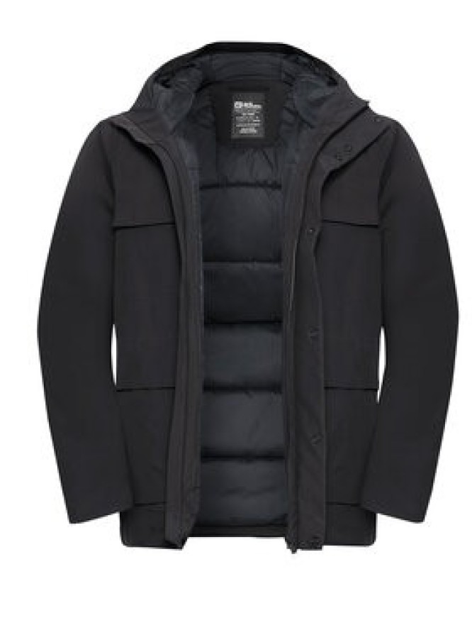 Jack Wolfskin Kurtka zimowa Brandenburger A65047 Czarny Regular Fit