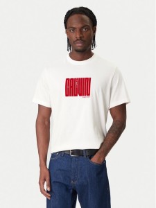 Calvin Klein T-Shirt Maze Graphic LV04RE832G Biały Regular Fit