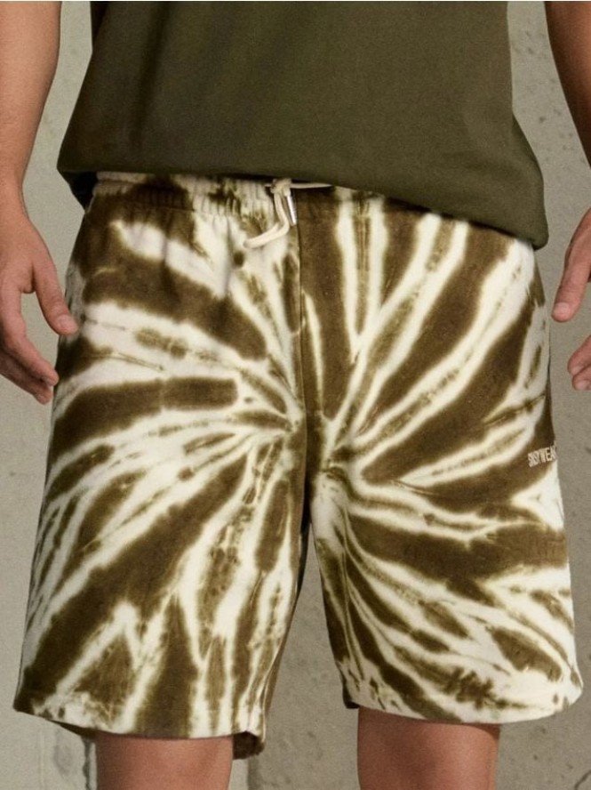 Szorty tie-dye - khaki
