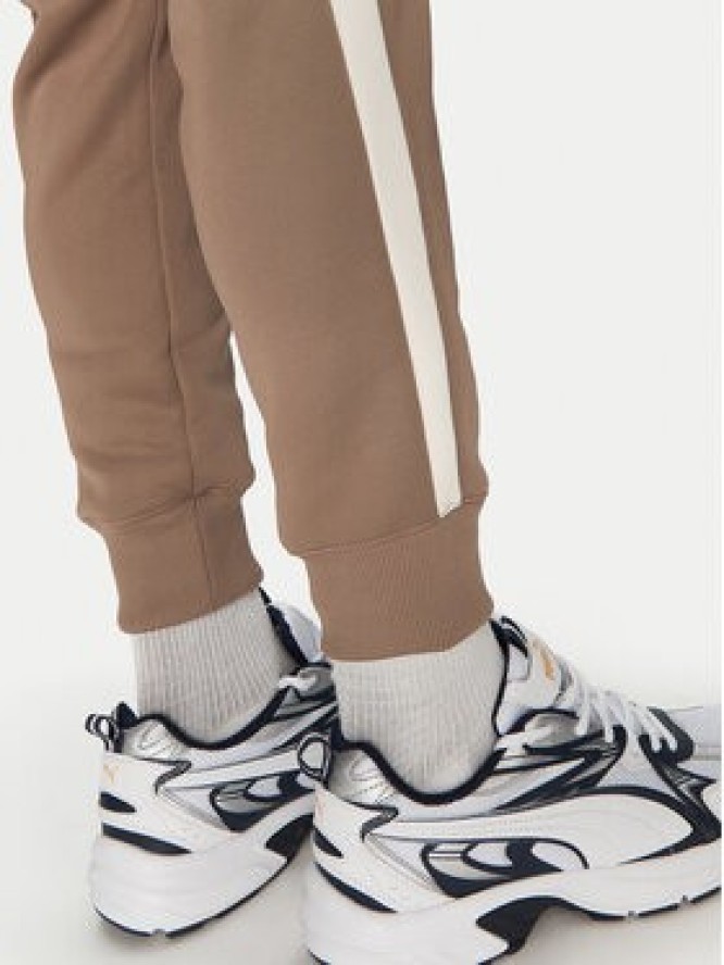 Puma Spodnie dresowe T7 Always On 629588 Brązowy Regular Fit