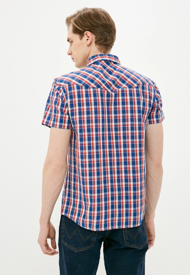 KOSZULA MĘSKA WRANGLER SS WESTERN SHIRT LIMOGES BLUE W5J04MX50 112130142