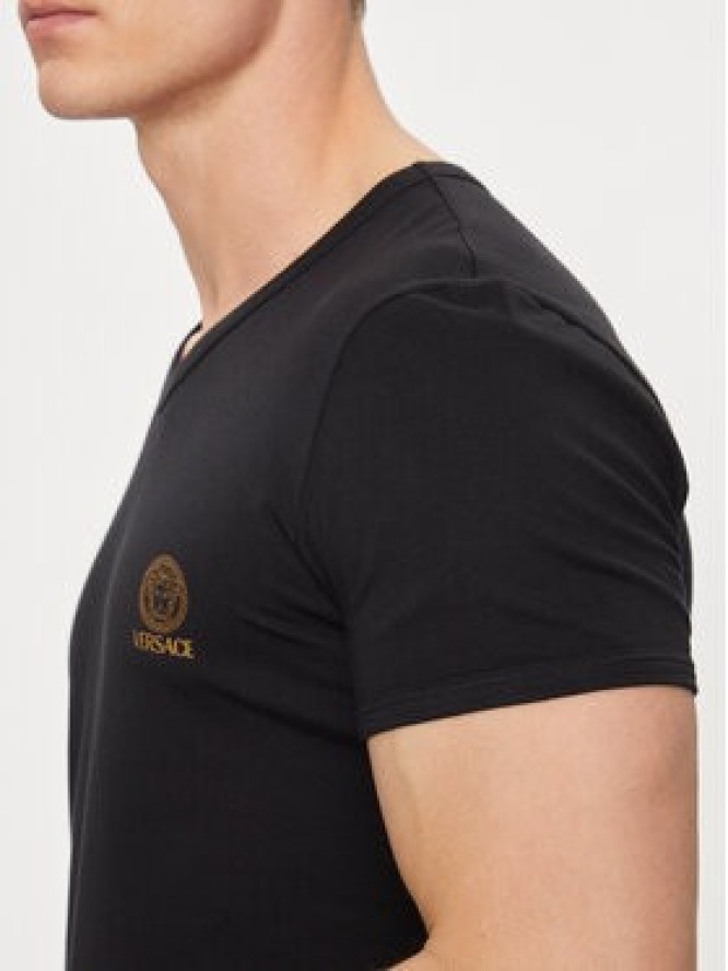 Versace Komplet 2 t-shirtów AU10193 Czarny Slim Fit