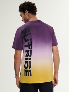 4F T-shirt relaxed z nadrukiem męski - fioletowy S