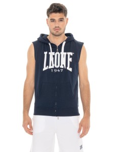 Leone Basic męska bluza z kapturem i bez rękawów zapinana na zamek