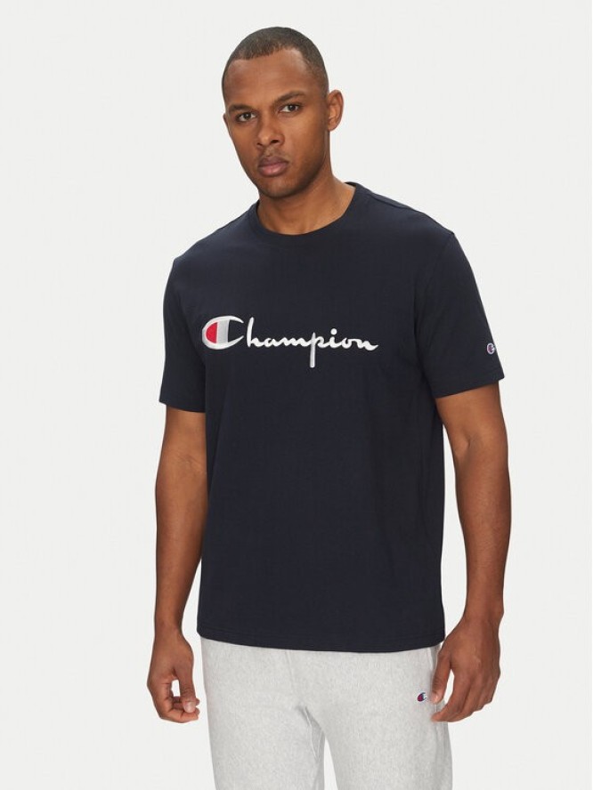 Champion T-Shirt 221621 Granatowy Standard Fit