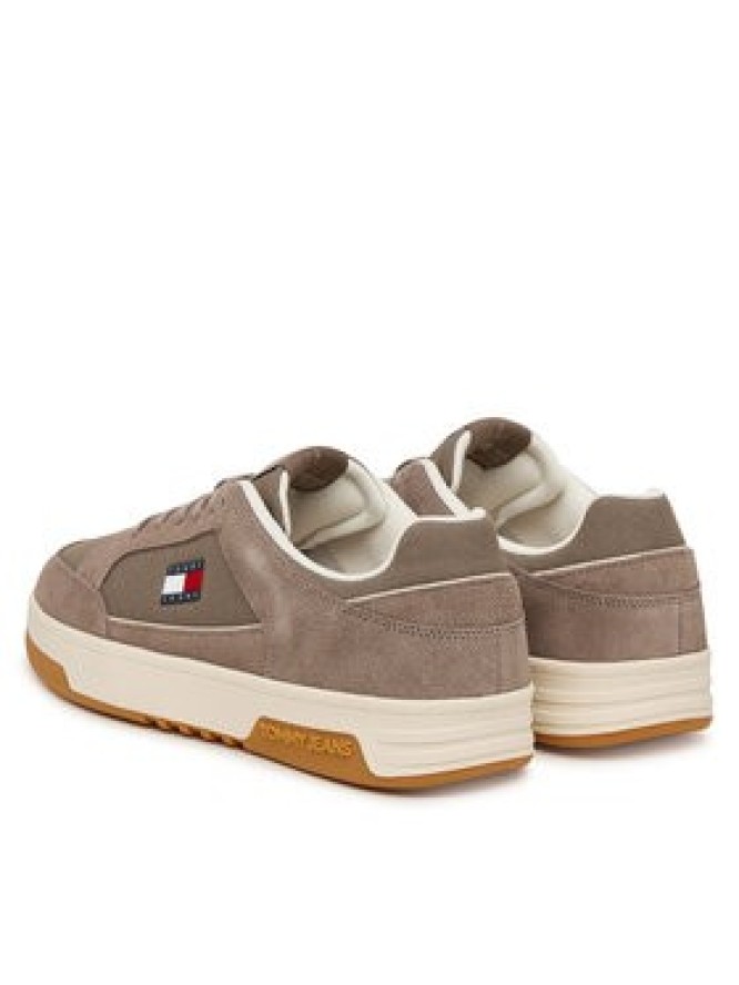 Tommy Jeans Sneakersy Canvas Leather Cupsole Trainers EM0EM01680 Brązowy