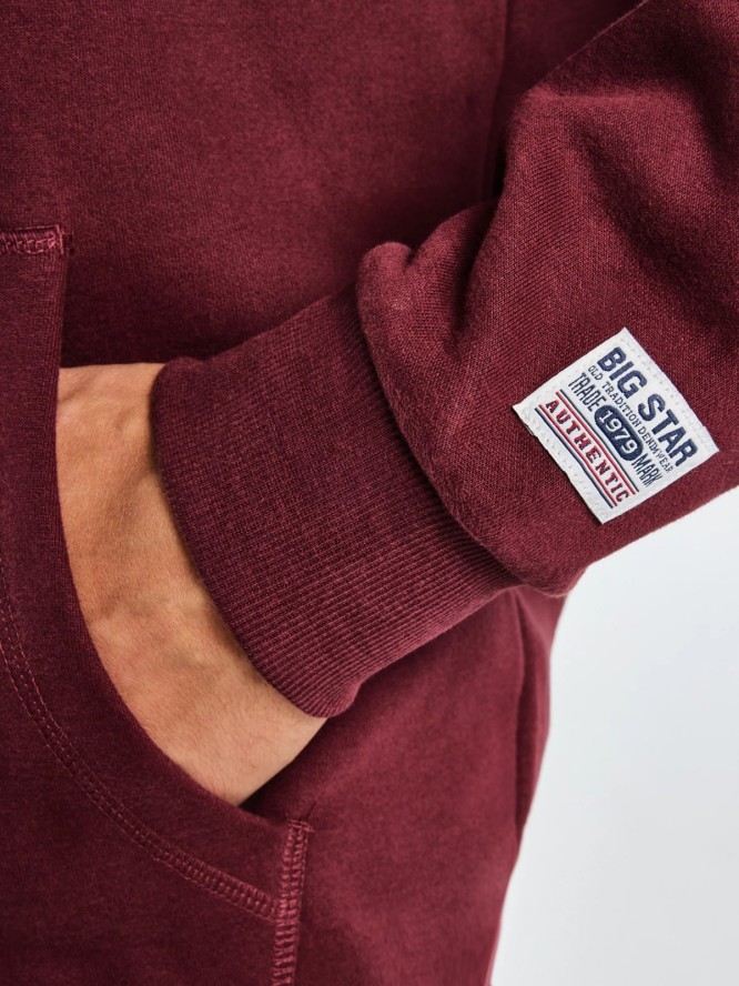 Bluza męska rozpinana z kapturem z kolekcji Authentic bordowa Karol 604
