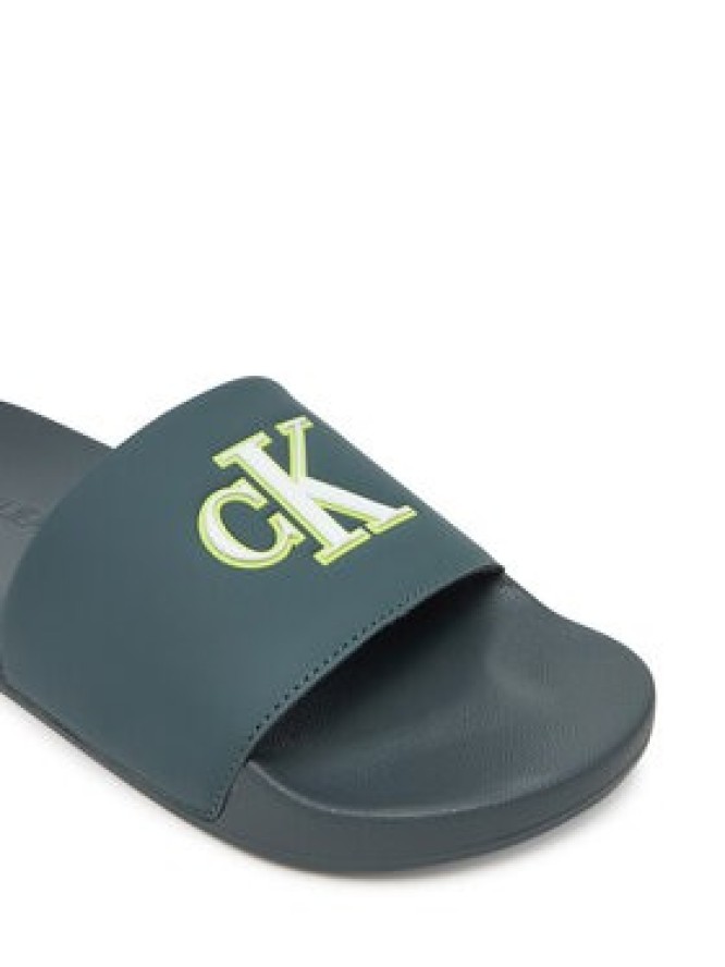 Calvin Klein Jeans Klapki Slide Jelly Mono Pu YM0YM01281 Zielony
