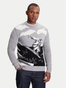 United Colors Of Benetton Sweter 1244K108R Szary Regular Fit
