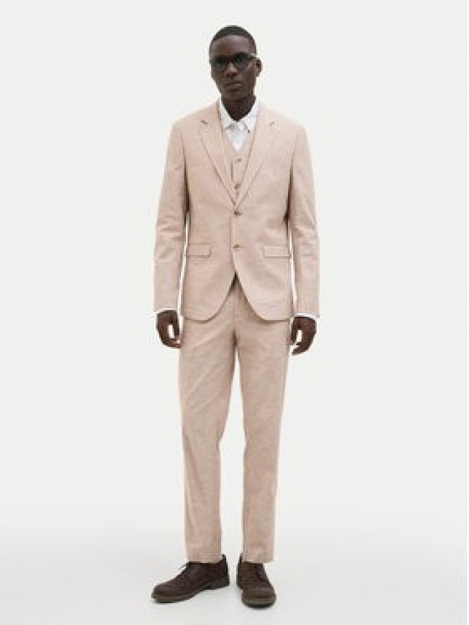 Jack & Jones Marynarka Riviera 12228721 Beżowy Slim Fit