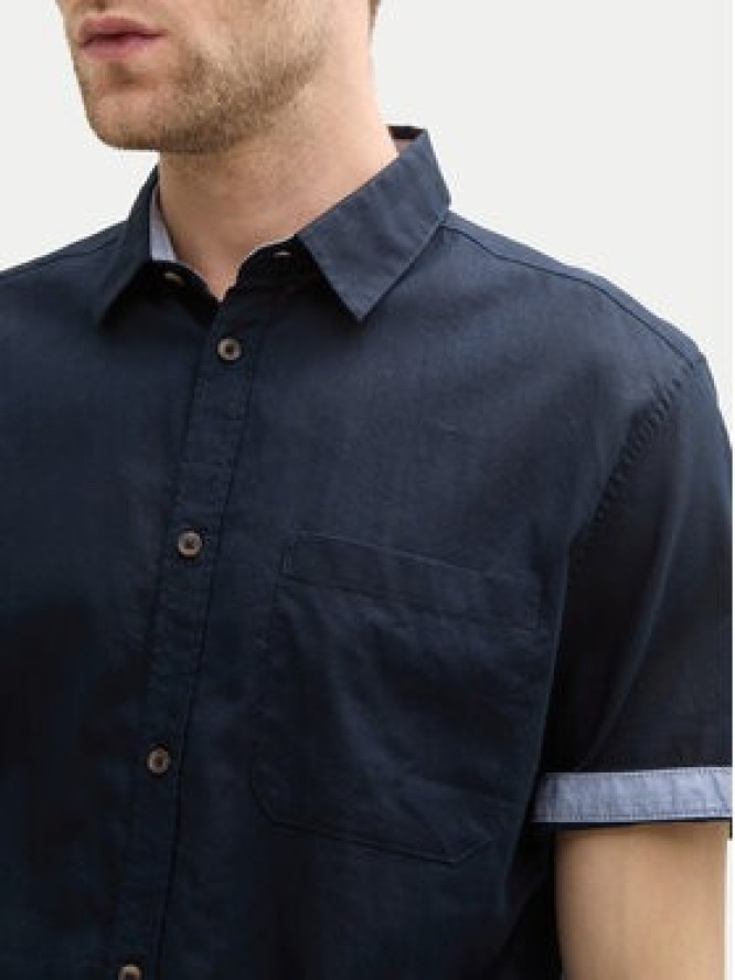 Tom Tailor Koszula 1045098 Granatowy Regular Fit