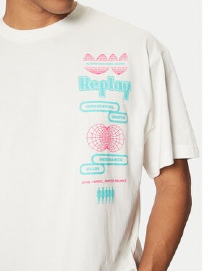 Replay T-Shirt M6880 .000.2660 Biały Loose Fit