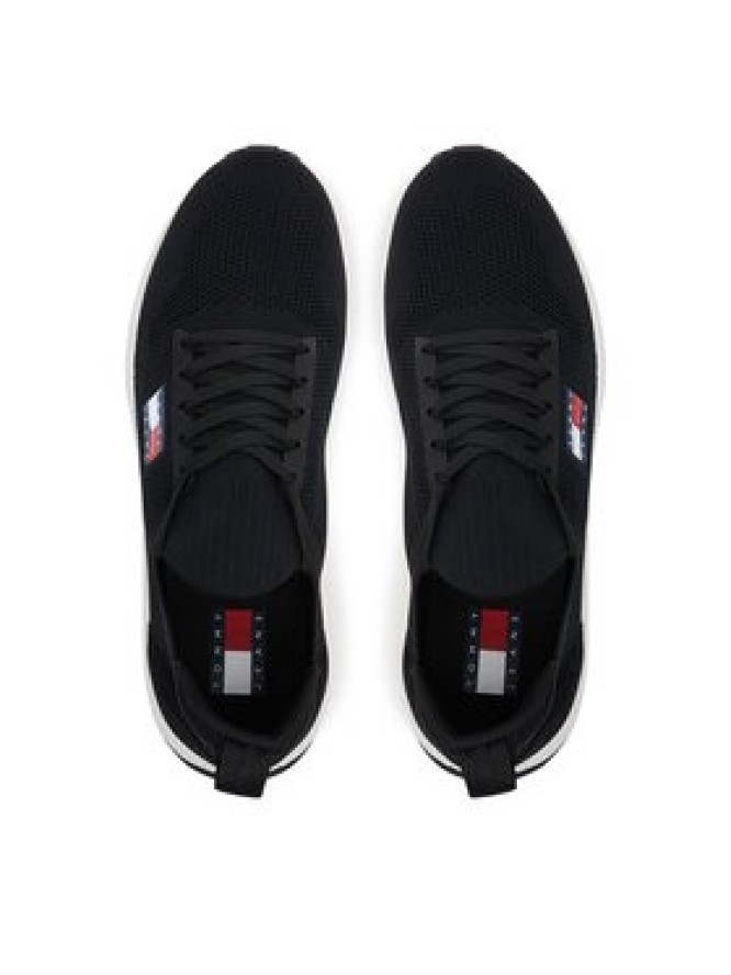 Tommy Jeans Sneakersy Runner Kntitted EM0EM01555 Czarny