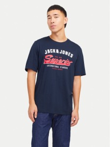 Jack & Jones T-Shirt Logo 12268267 Granatowy Standard Fit