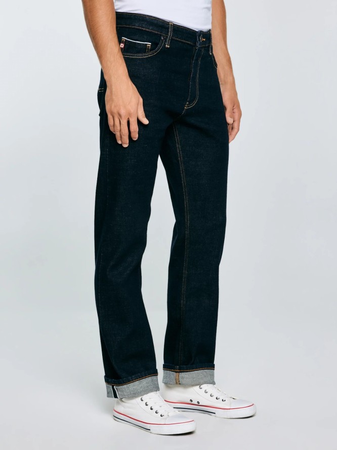 Jeansy męskie z prostą nogawką granatowe Colt 640