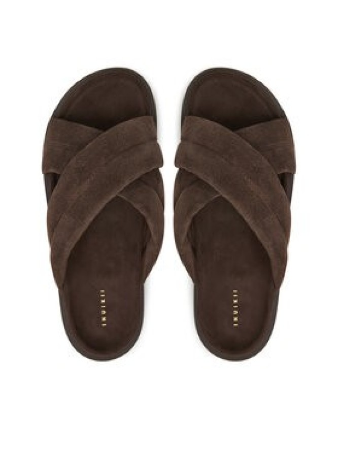 Inuikii Klapki Suede Crossed 50102-500 Brązowy