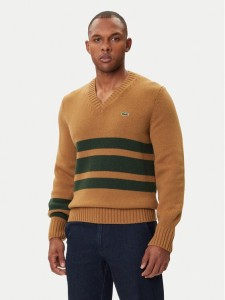 Lacoste Sweter AH5180 Brązowy Regular Fit