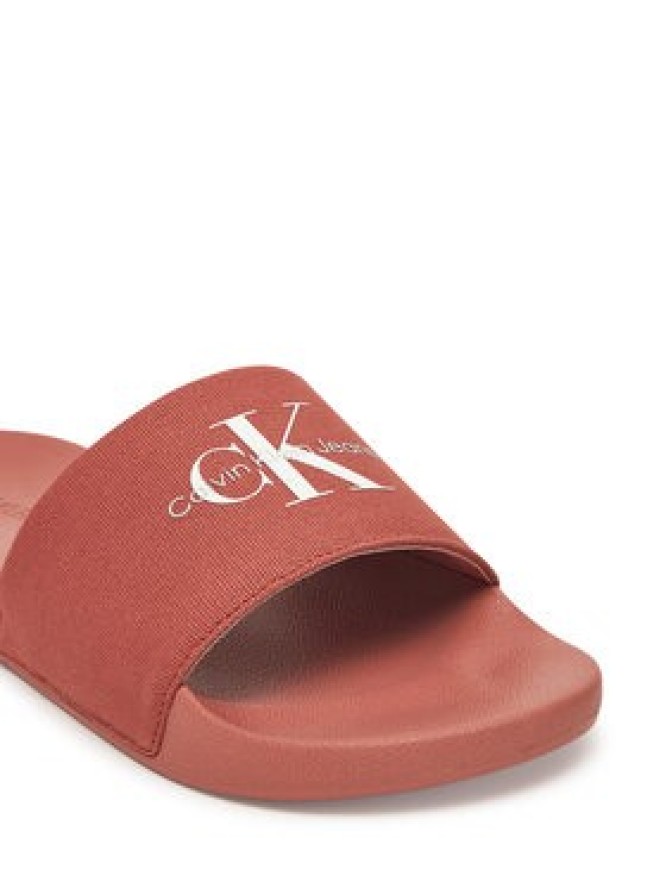 Calvin Klein Jeans Klapki Slide Monogram Cv YM0YM01271 Koralowy