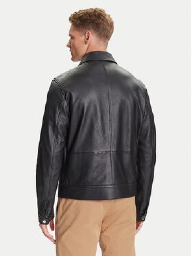 BOSS Kurtka skórzana H-Mapson4 50543214 Czarny Regular Fit