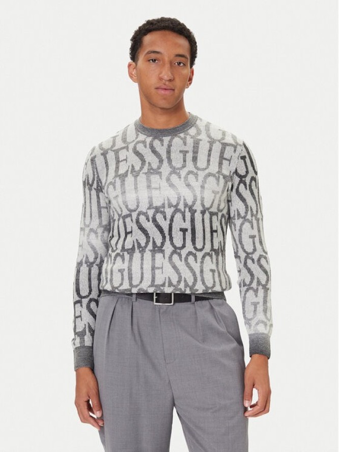 Guess Sweter M5BR24 Z0500 Szary Regular Fit