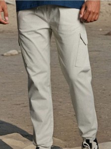 Spodnie jogger cargo - beżowy