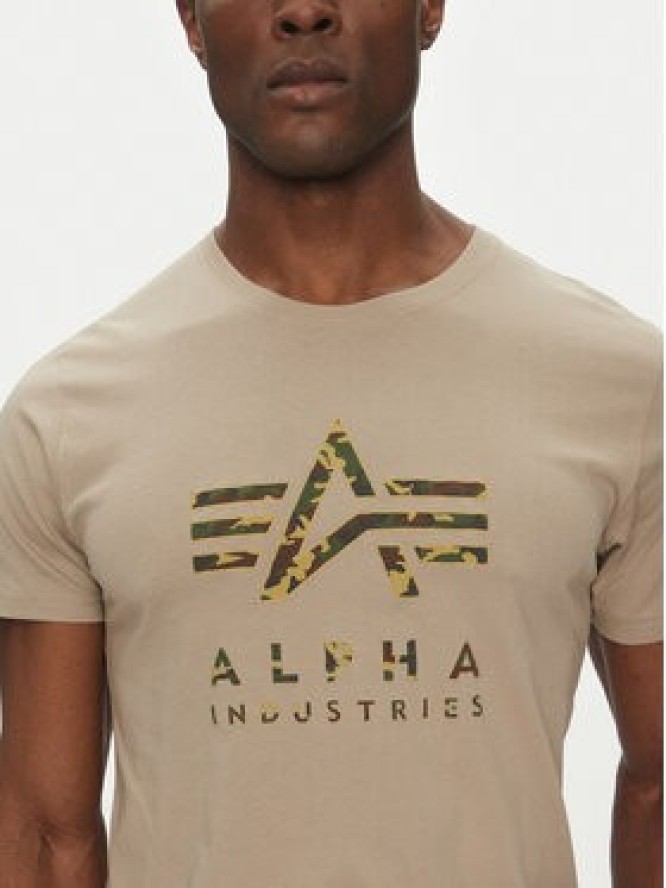 Alpha Industries T-Shirt Camo Puff 146506 Beżowy Regular Fit