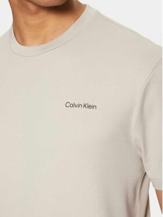 Calvin Klein T-Shirt Micro Logo K10K109894 Beżowy Regular Fit