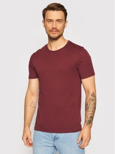 Jack & Jones T-Shirt Organic Basic 12156101 Bordowy Slim Fit