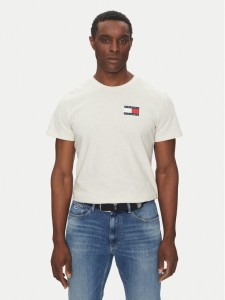 Tommy Jeans T-Shirt Essential DM0DM20740 Beżowy Slim Fit