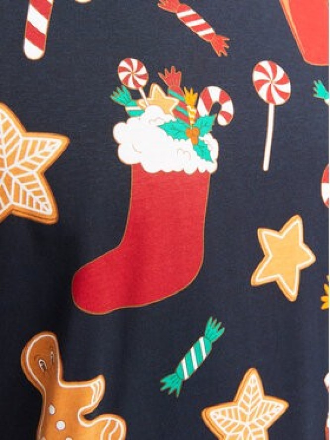 Jack & Jones T-Shirt Xmas Merry 12265399 Granatowy Standard Fit