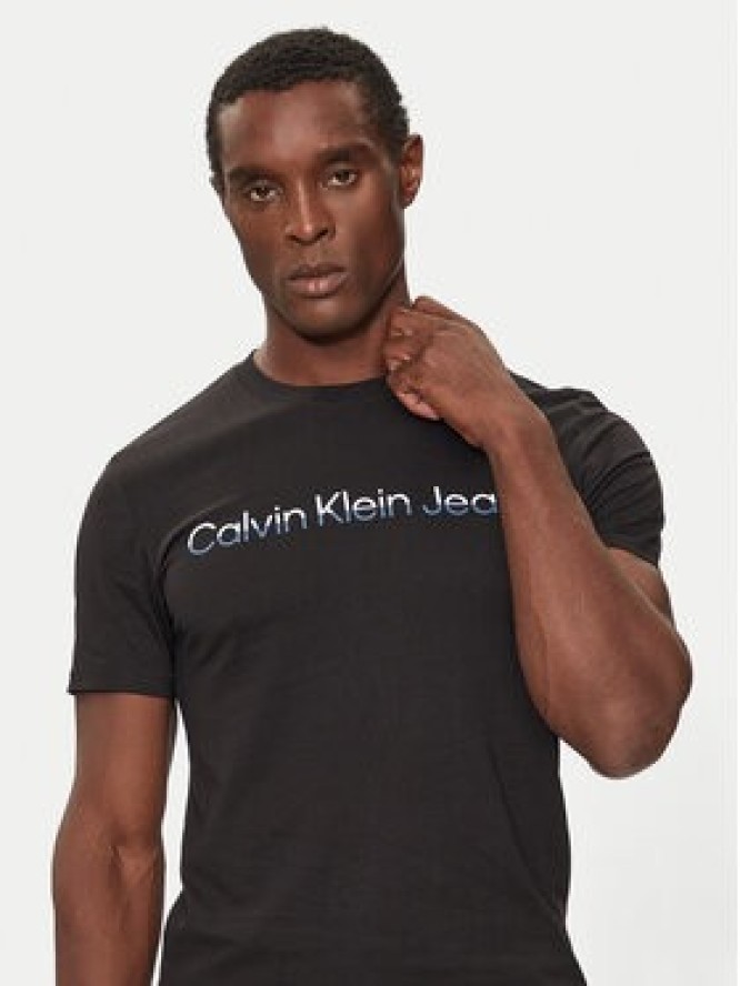 Calvin Klein Jeans T-Shirt Two Tone Institutional J30J325676 Czarny Regular Fit