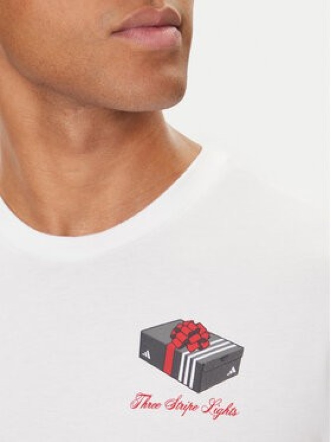 adidas T-Shirt 3-Stripes Lights Giftbox Graphic JV8439 Biały Regular Fit