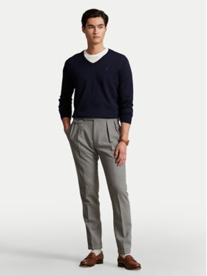 Polo Ralph Lauren Sweter Ls Sf Vn Pp 710670789004 Granatowy Slim Fit