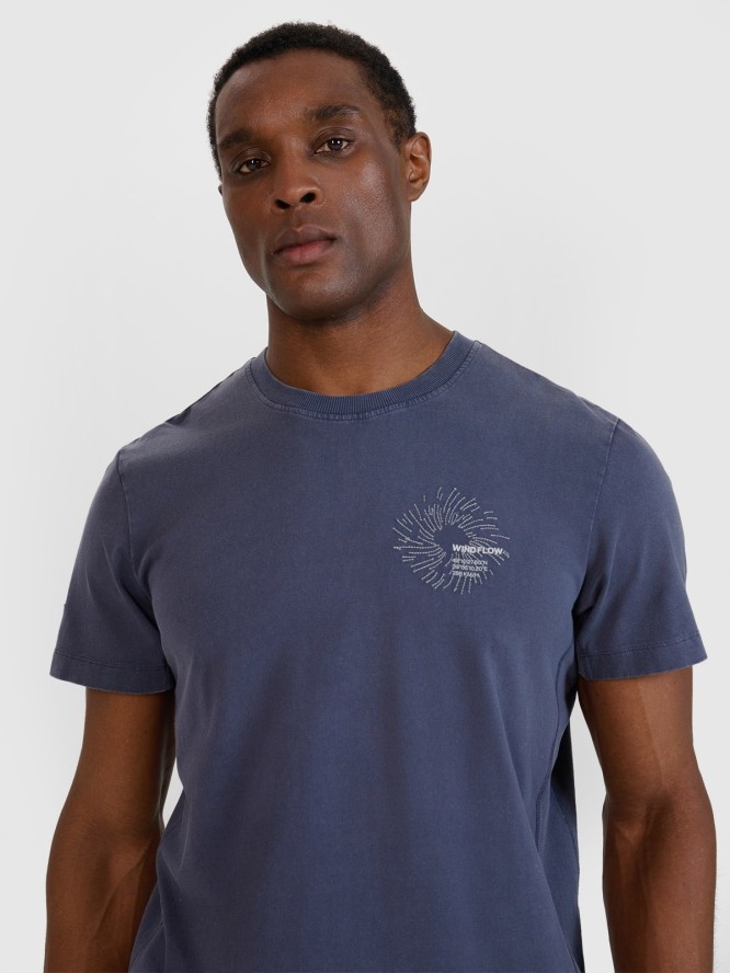 4F T-shirt regular z nadrukiem męski - szary S