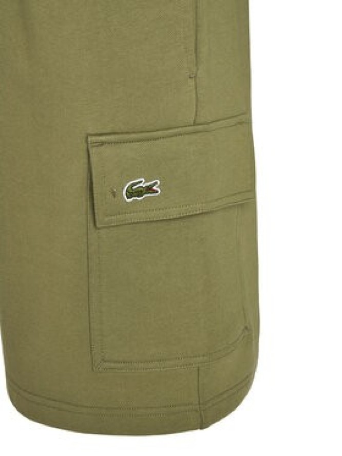 Lacoste Szorty sportowe GH9743 Khaki Regular Fit