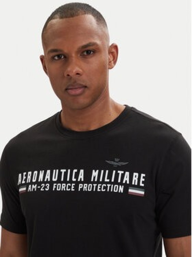 Aeronautica Militare T-Shirt 261TS1942UJ00538 Czarny Regular Fit