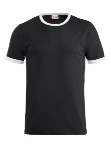 clique T-shirt Nome unisex z przędzonej bawełny czarny/biały – black/white