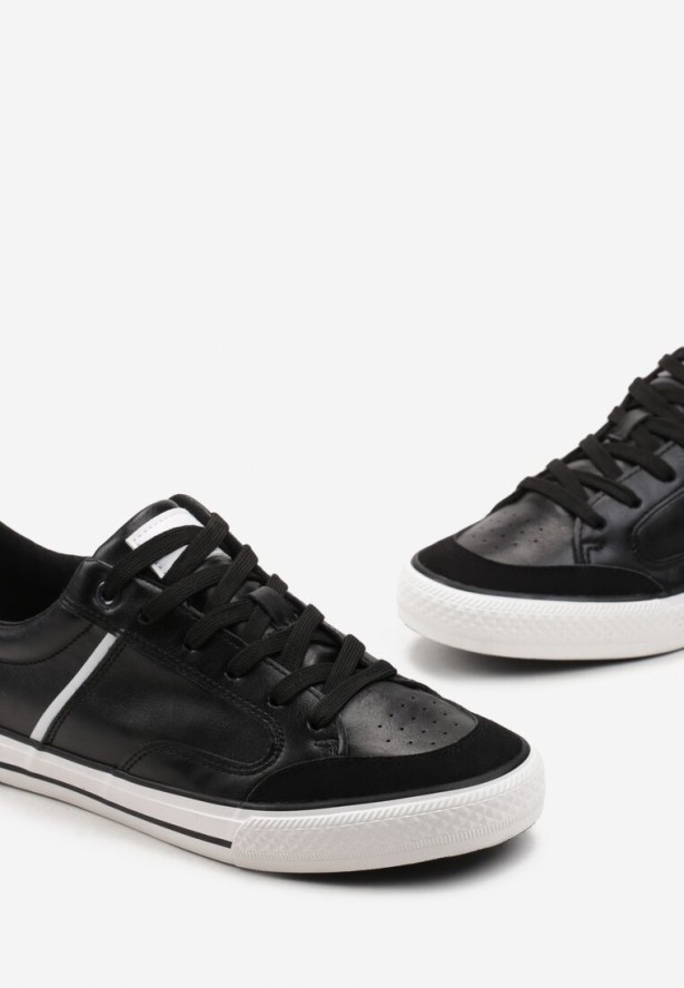 Czarne Sznurowane Trampki przed Kostkę Bianeta