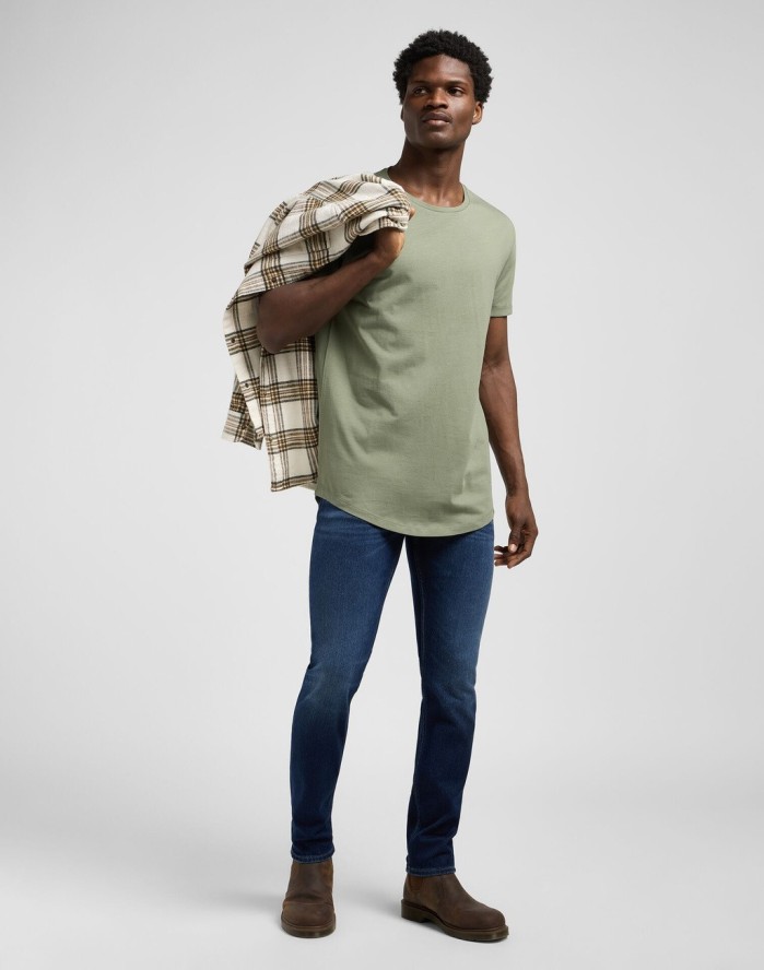 MESKA KOSZULKA LEE SHAPED TEE OLIVE STONE 112370725