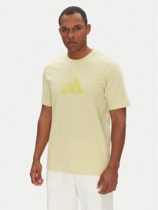 adidas T-Shirt Future Icons 3 Bar Logo JD4920 Żółty Regular Fit