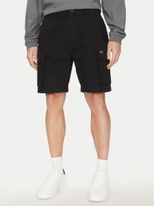 Calvin Klein Jeans Szorty materiałowe J30J327376 Czarny Regular Fit