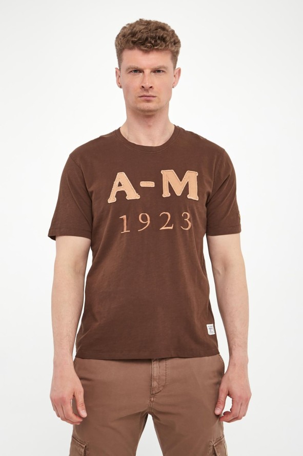 T-shirt męski z haftem AERONAUTICA MILITARE
